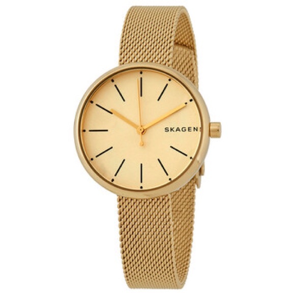 Skagen Gold Ladies Mesh Watch - Picture 1 of 5